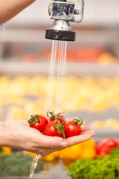 Washing vegetabes Stock Photos