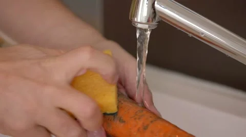 Washing Vegetables Stock Footage 45596811