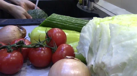 Washing vegetables Stock Footage 46742666