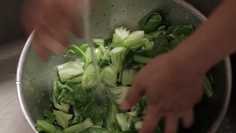 Washing vegetables Stock Footage 77988862