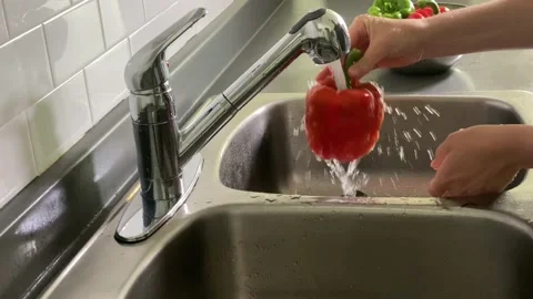 Washing Vegetables Stock Footage 137142114