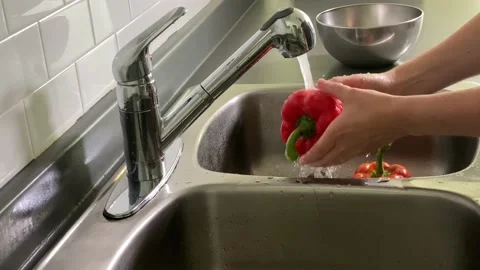 Washing Vegetables Stock Footage 137142150