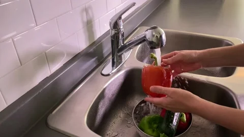 Washing Vegetables Stock Footage 137142180