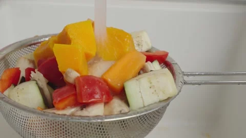 Washing vegetables Stock Footage 271616785