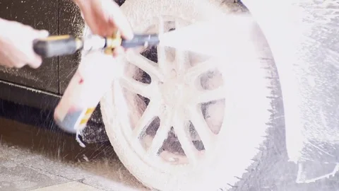 Washing of Wheels Stock Footage 72112804