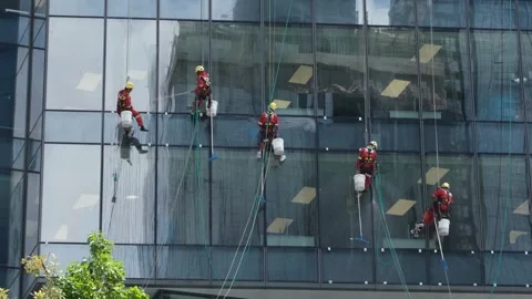 Washing Window Stock Footage 284837975