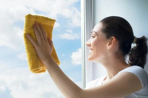 Washing windows Stock Photos