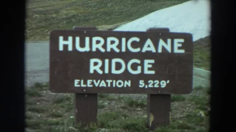 WASHINGTON-1964: Sign Stating Elevation At Hurricane Ridge Entrance Stock Footage 127383006
