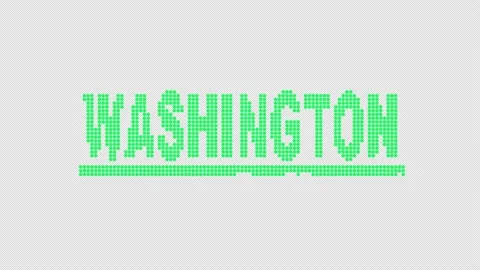 Washington. Animated text. Transparent Alpha channel, 4K. Stock Footage 154884737