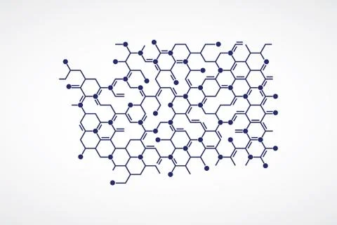 Washington Biomedical Map Molecular Structure Controlling Virus Prevention Illustrazione stock