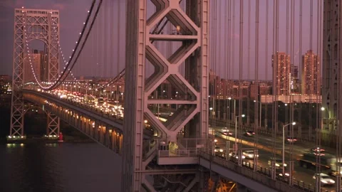 Washington Bridge At the Dusk Stock Footage 243622039