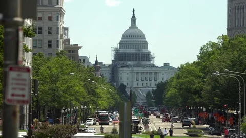 Washington - The Capitol from the distance Stock Footage 75937426
