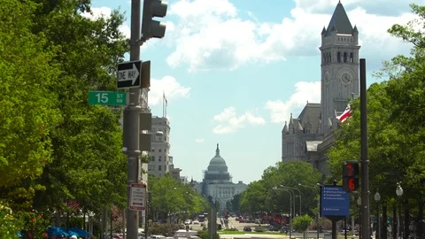 Washington - The Capitol from Far away Stock Footage 75937441