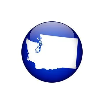 Washington Circle Button States of US Map Icon Vector Template Illustration.. Stock Illustration