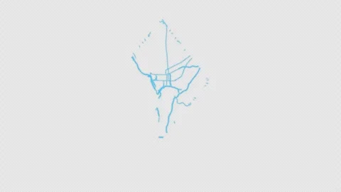 Washington City Line Map Self Drawing Animated Overlay, Alpha 4K Video stock 340286644