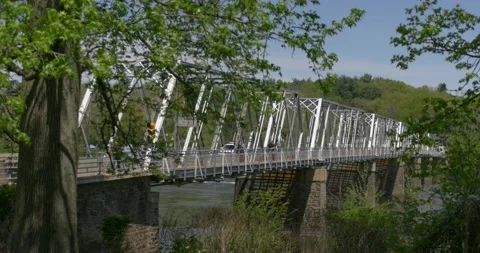 Washington Crossing Bridge Stock Footage 131478976