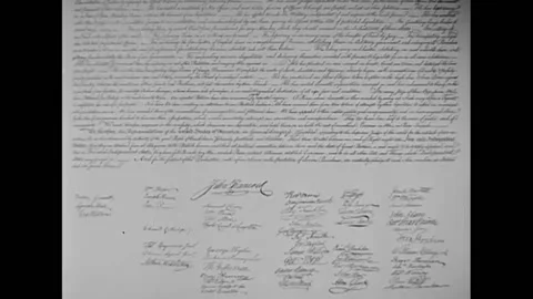 WASHINGTON DC - 1935 - The Declaration of Independence is displayed at the Stock Footage 259550905