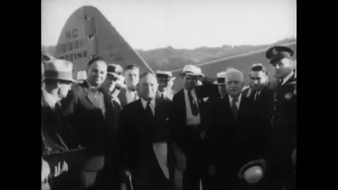 WASHINGTON DC - 1935 - Senator Robert F. Wagner gets the National Labor Stock Footage 288078357