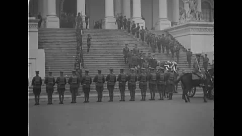 WASHINGTON DC - 1936 - the casket of an unknown WW2 soldier moves through the Stock Footage 296693852