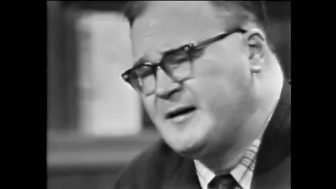 WASHINGTON DC - 1960s - James Wright concludes reading a poem about President Stock Footage 340652327