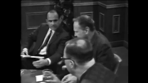 WASHINGTON DC - 1960s - Louis Simpson asks James Wright about the rhythm and Stock Footage 340652331