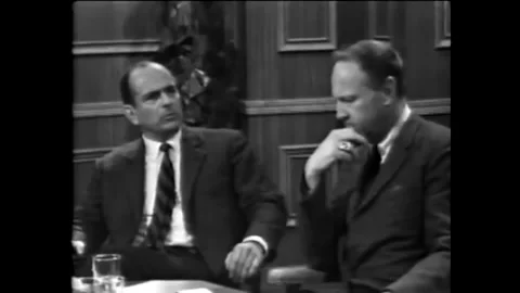 WASHINGTON DC - 1960s - Louis Simpson and James Wright discuss the confessional Stock Footage 340652344