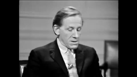 WASHINGTON DC - 1960s - Peter Taylor begins a reading of "The Elect," about a Stock Footage 340651469