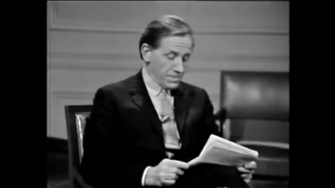 WASHINGTON DC - 1960s - Peter Taylor reads a portion of a short story about a Stock Footage 340651478