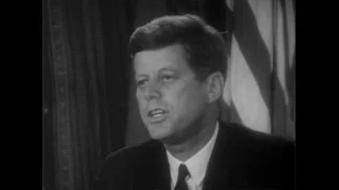 WASHINGTON DC - 1962 - In a speech about the Cuban Missile Crisis, JFK calls on Stock Footage 288082762