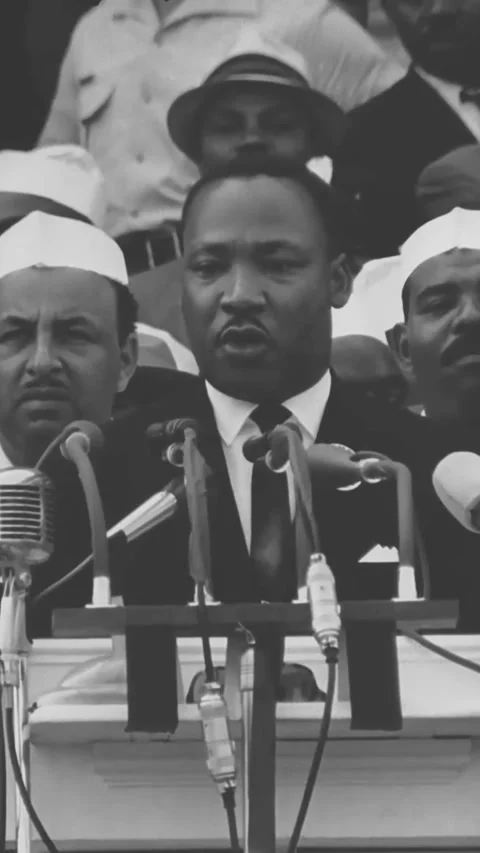 WASHINGTON DC - 1963 - Dr. Martin Luther King gives his I Have A Dream speech at Stock Footage 338393416