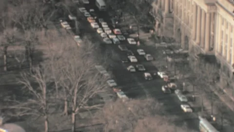Washington D.C. - 1963: Traffic view in front of the Thomas Jefferson Memorial Stock Footage 171804658