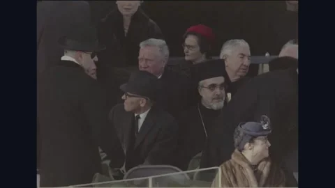 WASHINGTON DC - 1965: Johnson Inauguration — Eastern-rite clergy Видео 342589411