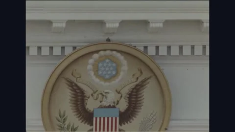 WASHINGTON DC - 1965: Johnson Inauguration — Eagle with shield Video stock 342589434