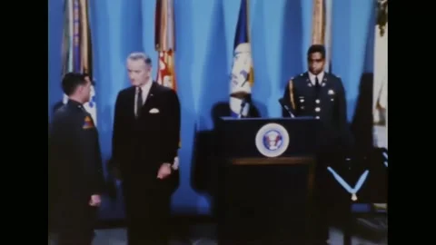 WASHINGTON DC - 1968 - Captain James Taylor's acts of bravery are described Stock Footage 268965903