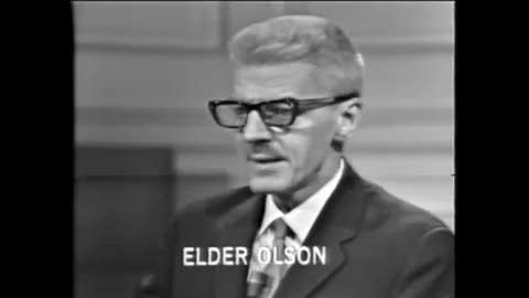 WASHINGTON DC - 1968 - Elder Olson reads a poem about the intensity of Stock Footage 340651857