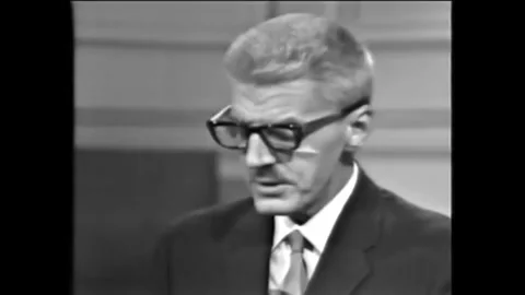 WASHINGTON DC - 1968 - Elder Olson begins a poem depicting Chopin as a frail Stock Footage 340651868