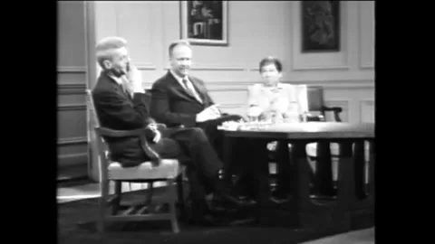 WASHINGTON DC - 1968 - James Dickey asks Elder Olson to read a scary ballad. Stock Footage 340651982