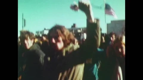 WASHINGTON DC - 1969 - An anti-war protest in Washington DC is attended by older Video stock 259549183