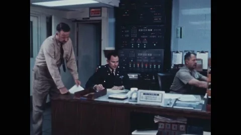 WASHINGTON DC - 1970 - The operations chief of the National Military Command Stock Footage 313048366