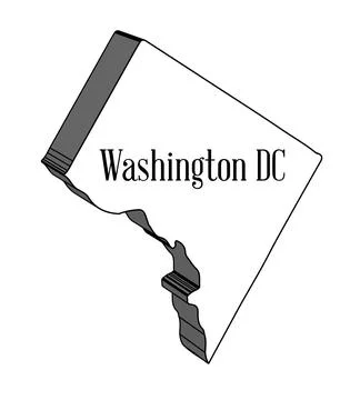 Washington DC 3D Map Stock Illustration