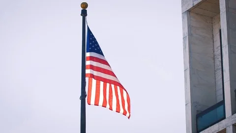 Washington DC American Flag Slowmo Stock Footage 107005259