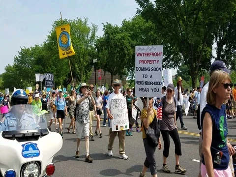WASHINGTON DC - APRIL 29, 2017 Peoples Climate Movement Stock Footage 75044719