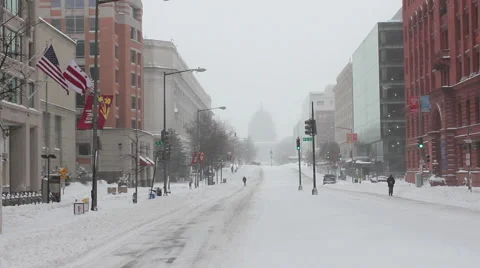 Washington DC Blizzard Snowstorm  스톡 동영상 64543190