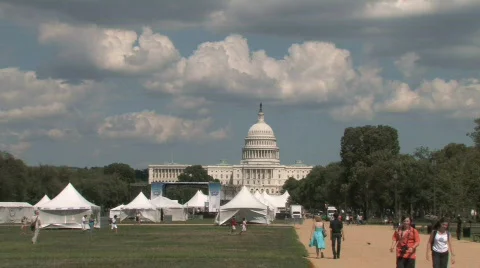 Washington DC Capitol Across the Mall Video stock 147281