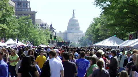 Washington D.C. Capitol Building during Festival Video stock 26737141