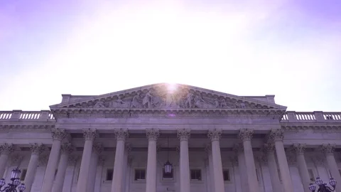 Washington DC Capitol hill close up sun and peak of builfding- Stock Footage 71121864