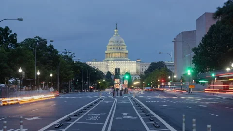 Washington DC, Capitol, Timelapse Day to night. Stock Footage 205830498