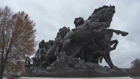 Washington DC Cavalry Charge Ulysses US Grant Statue Civil War Memorial Stock Footage 167526049