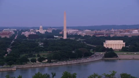 Washington, D.C. circa-2017, Aerial view of the Lincoln Memorial, Washington Stock Footage 84331014