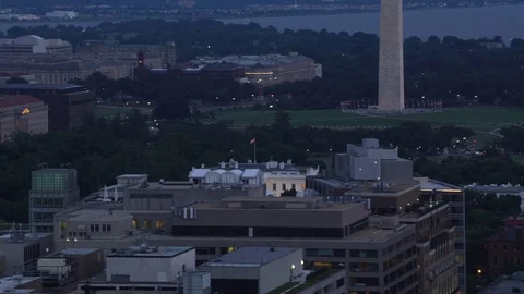 Washington, D.C. circa-2017, Aerial reveal of White House from 16th Street.  Stock Footage 84331300